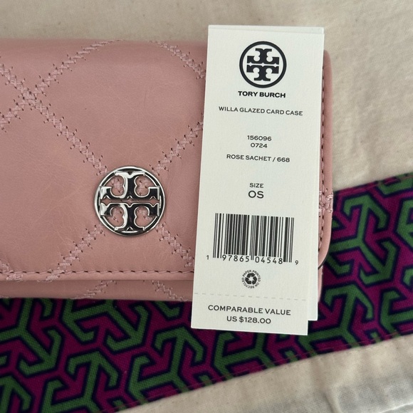 New Tory Burch Willa top handle bag and matching wallet cardholder rose pink - Picture 15 of 15